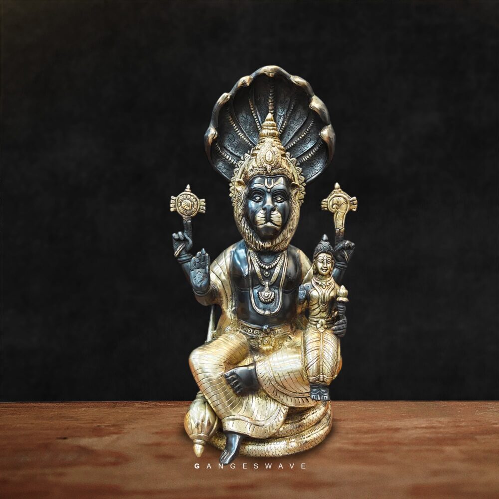 Narasimha and Lakshmi Superfine Brass Idol- 23 inches