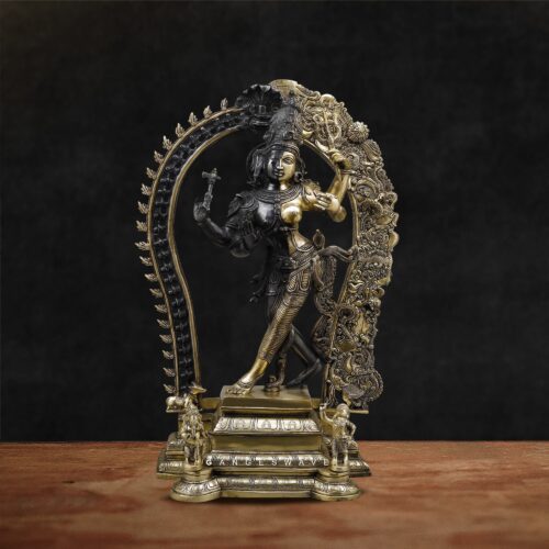 Brass Ardhanarishvara Statue Black and Gold - 29 inches