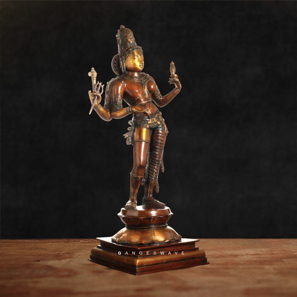 Ardhanariswara Superfine Brass Statue - 23 inches