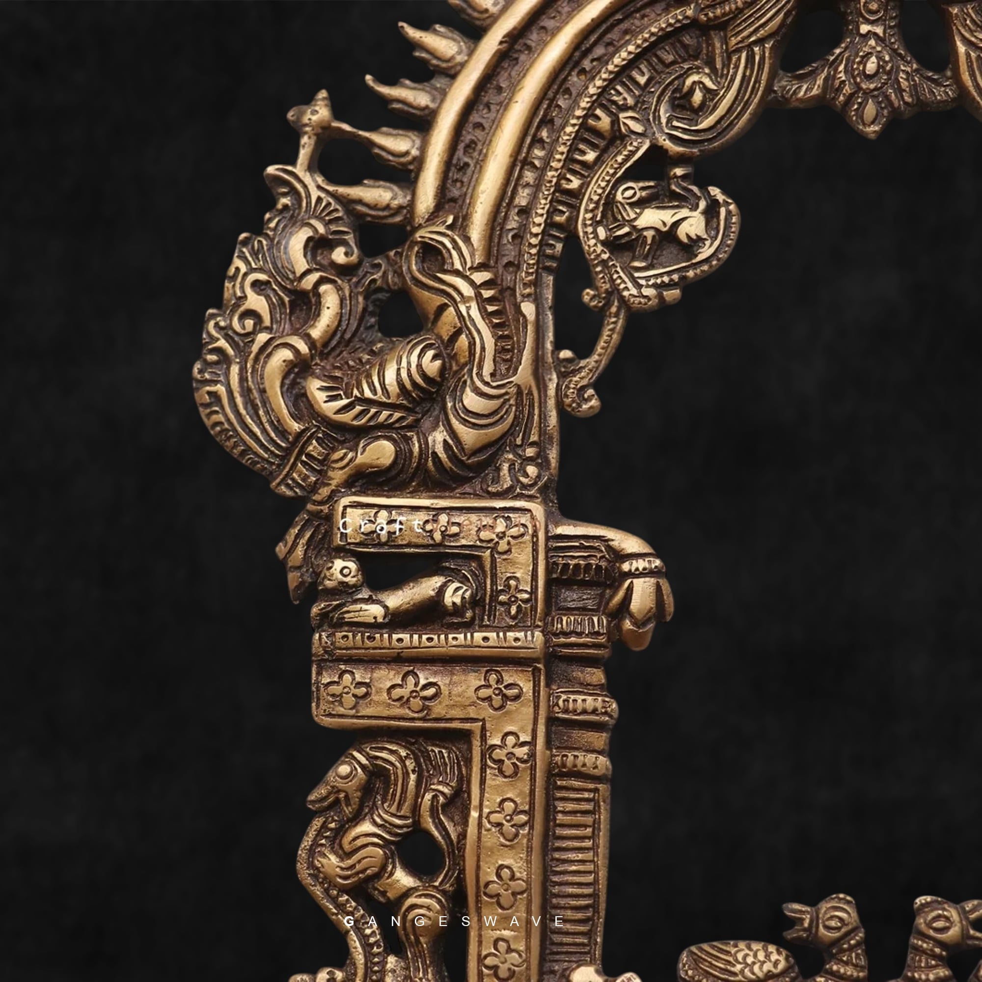 Handcrafted Brass Prabhavali Arch Frame - 14 inches - Image 3