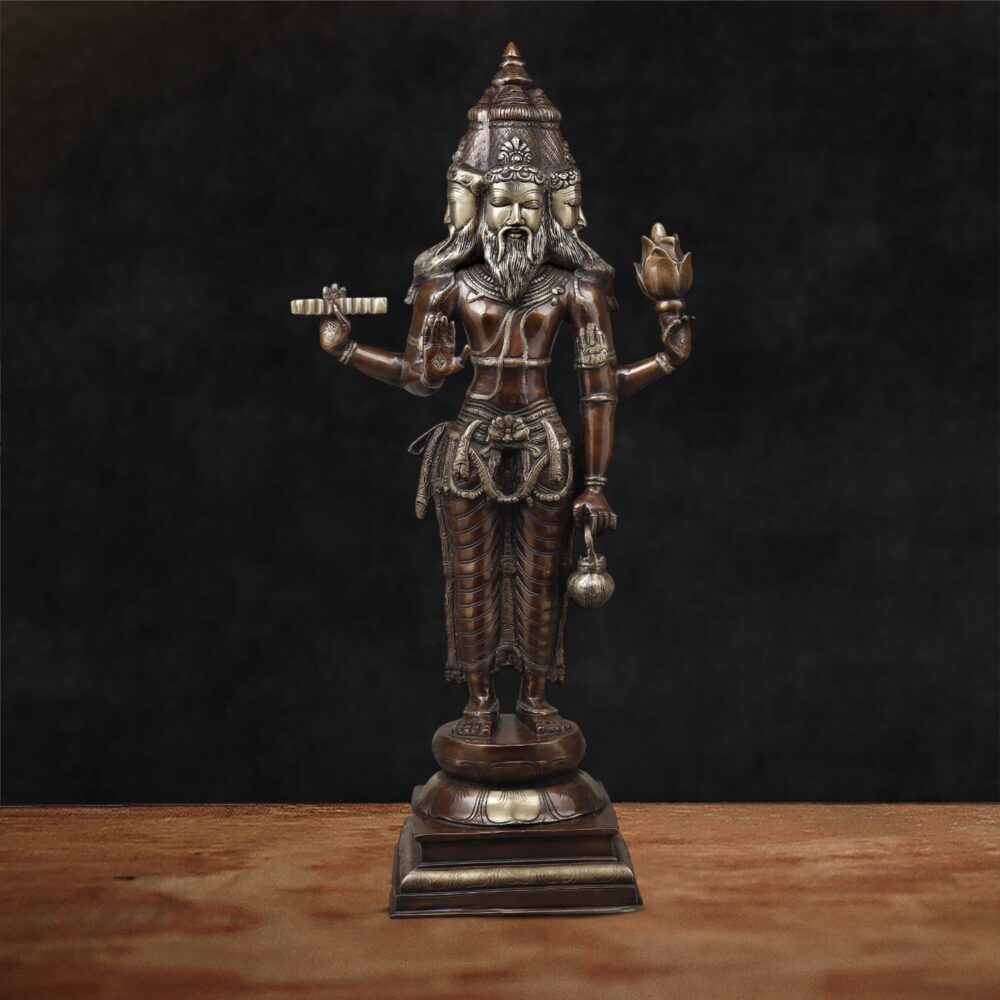 Brahma Superfine Finish Brass Statue