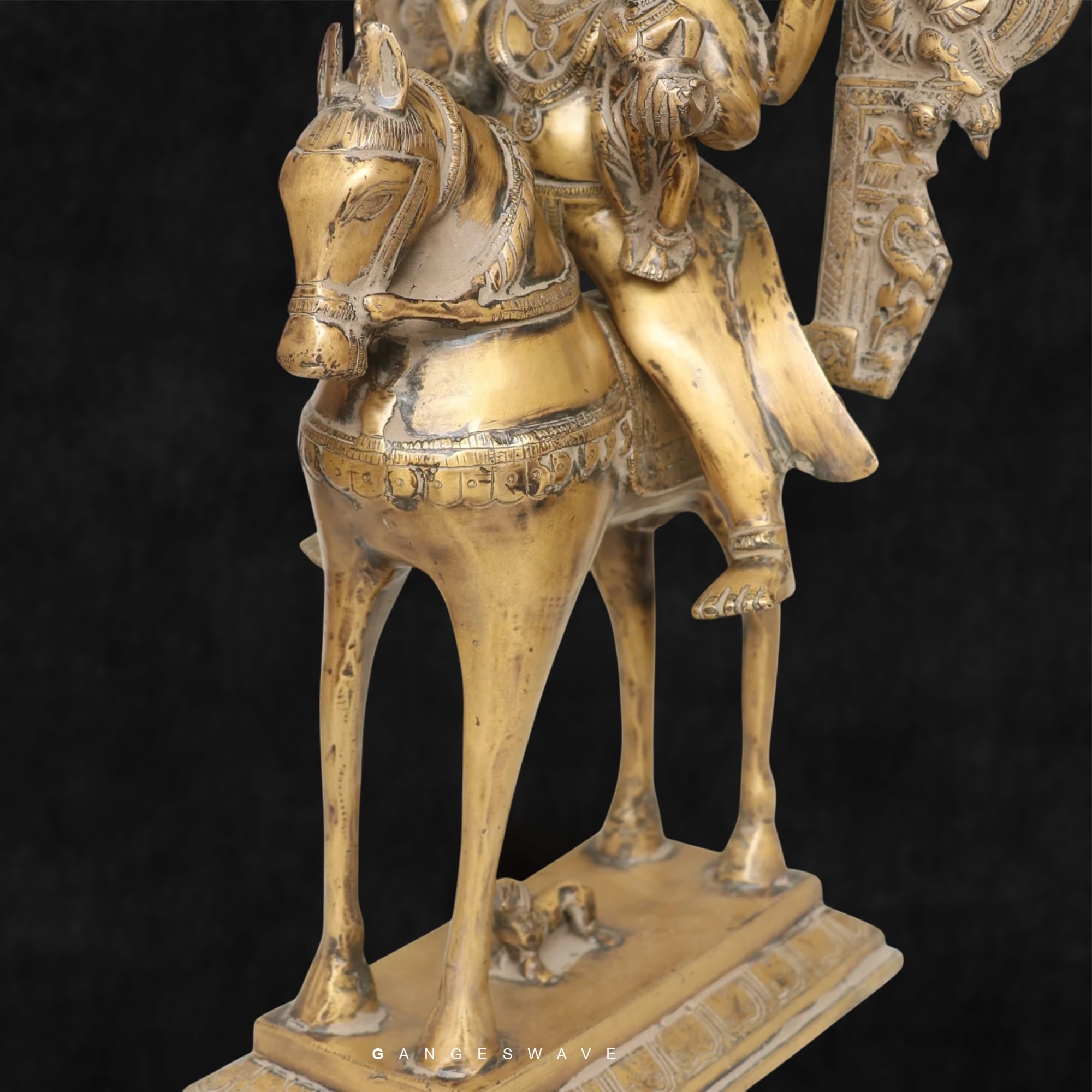 Exquisite Brass Khandoba Statue on Horse - Buy exclusive brass