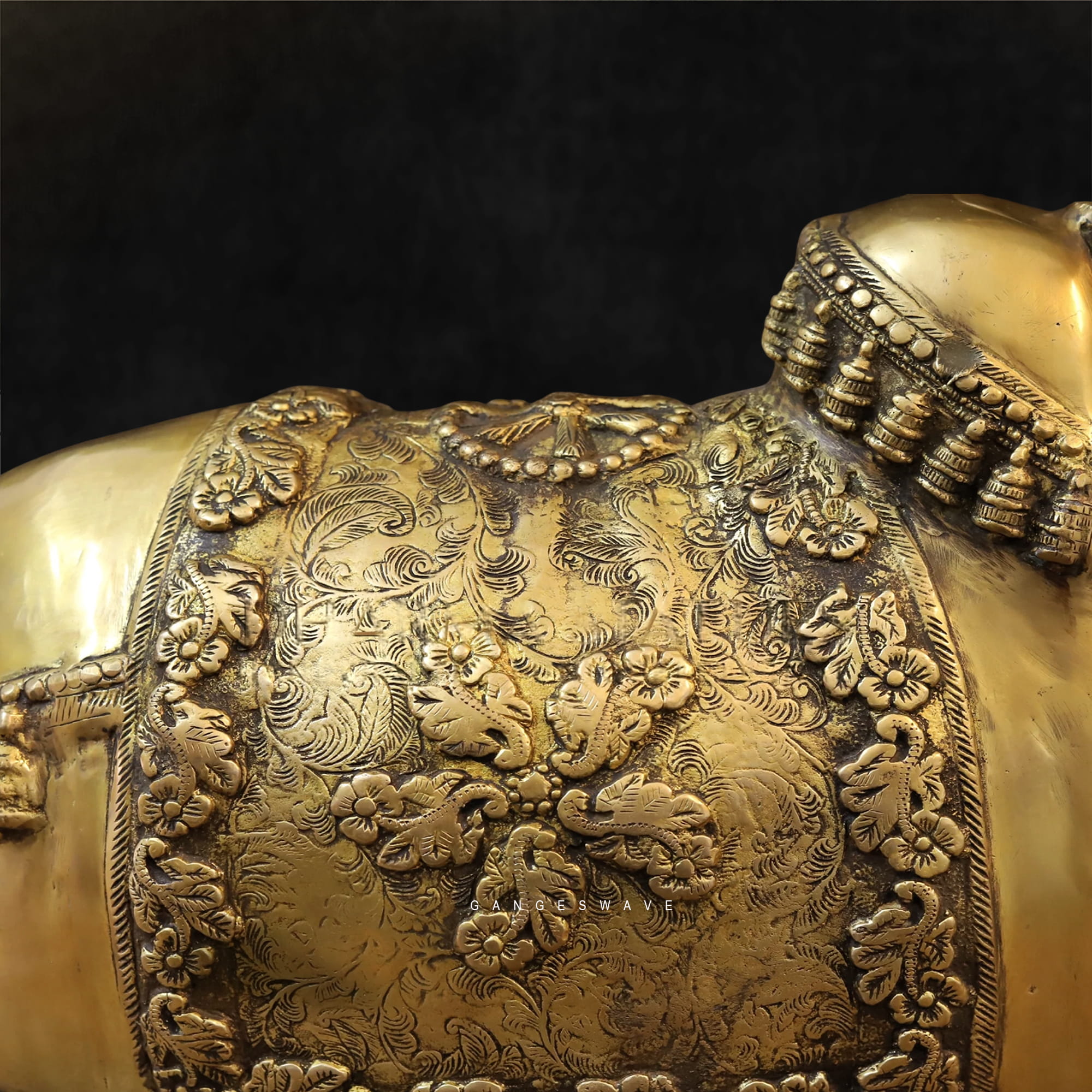 Big Golden Brass Nandi Statue - 21.5" inches - Image 7