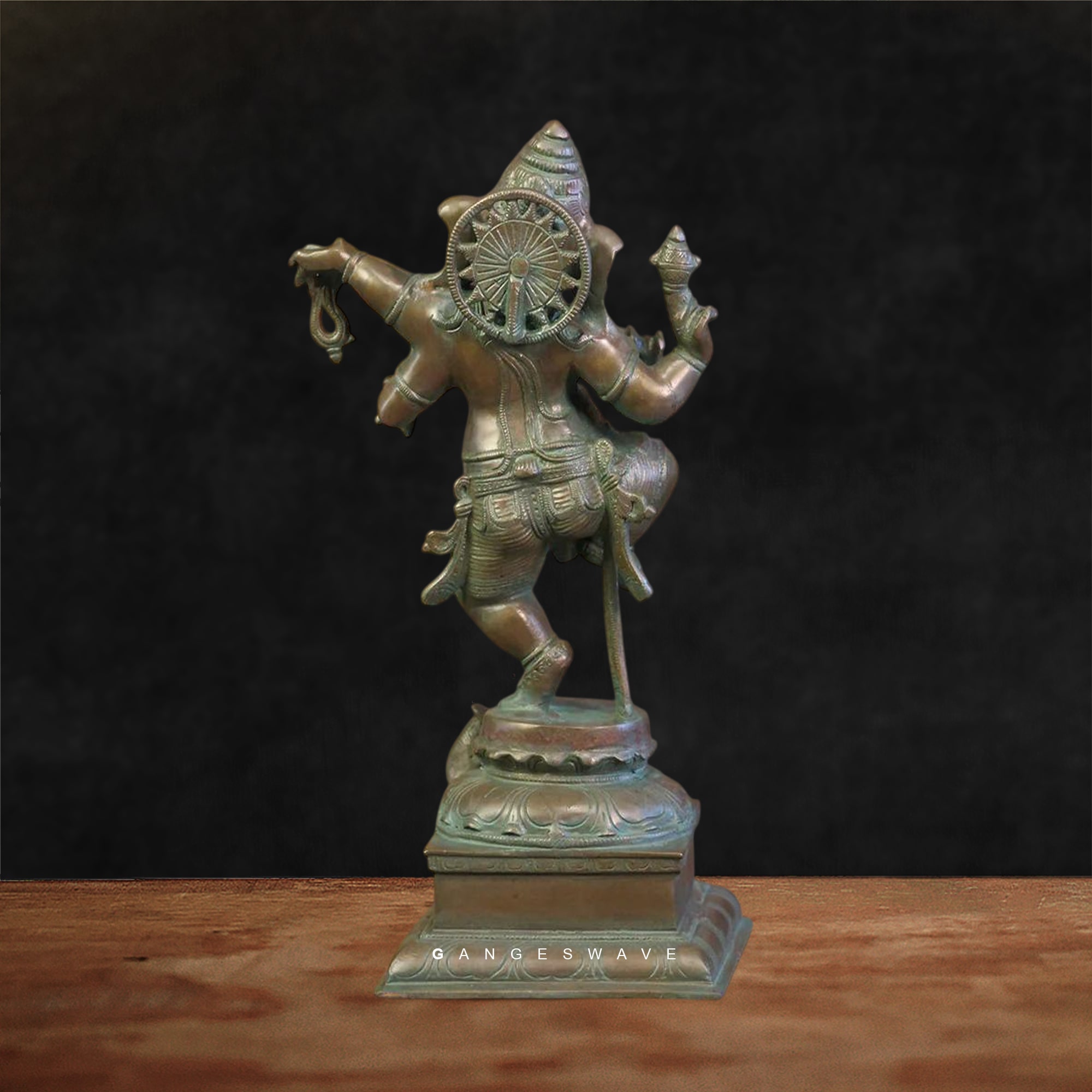 Nritya Ganesh brass statue in bronze finish -16 inches - Image 3