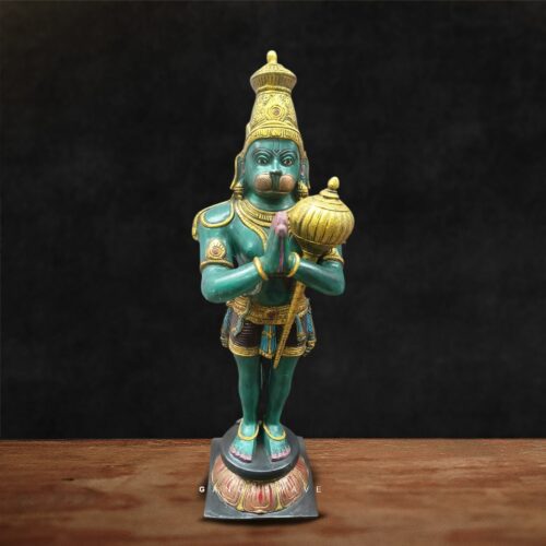 Anjali Putra Handcrafted Hanuman Brass Statue - 21.5 inches
