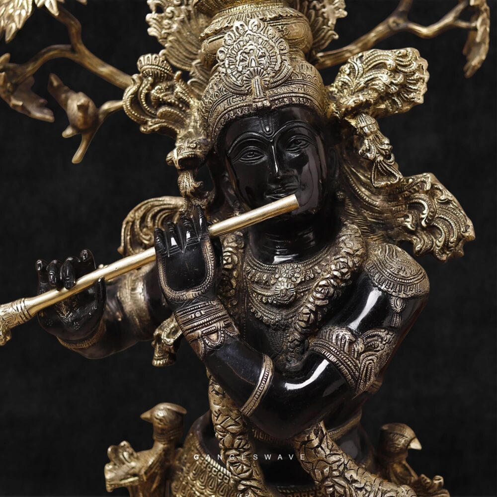 Superfine-crafted-Krishna-Brass-Statue