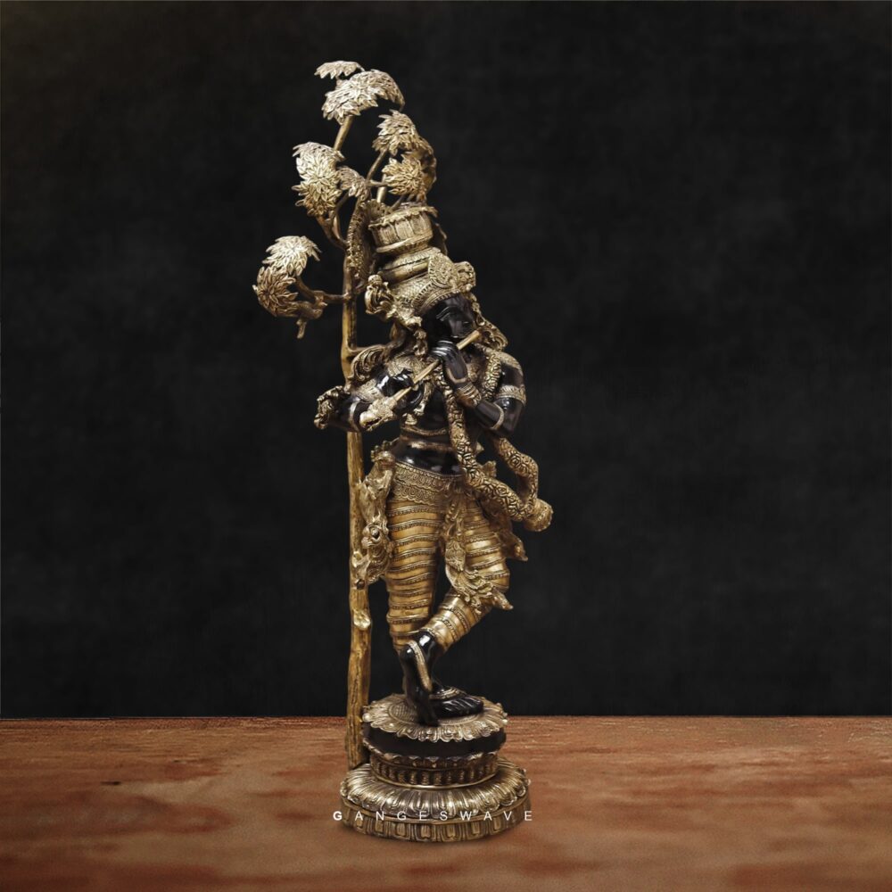 Krishna-Brass-Statue-In-Antique-Finish