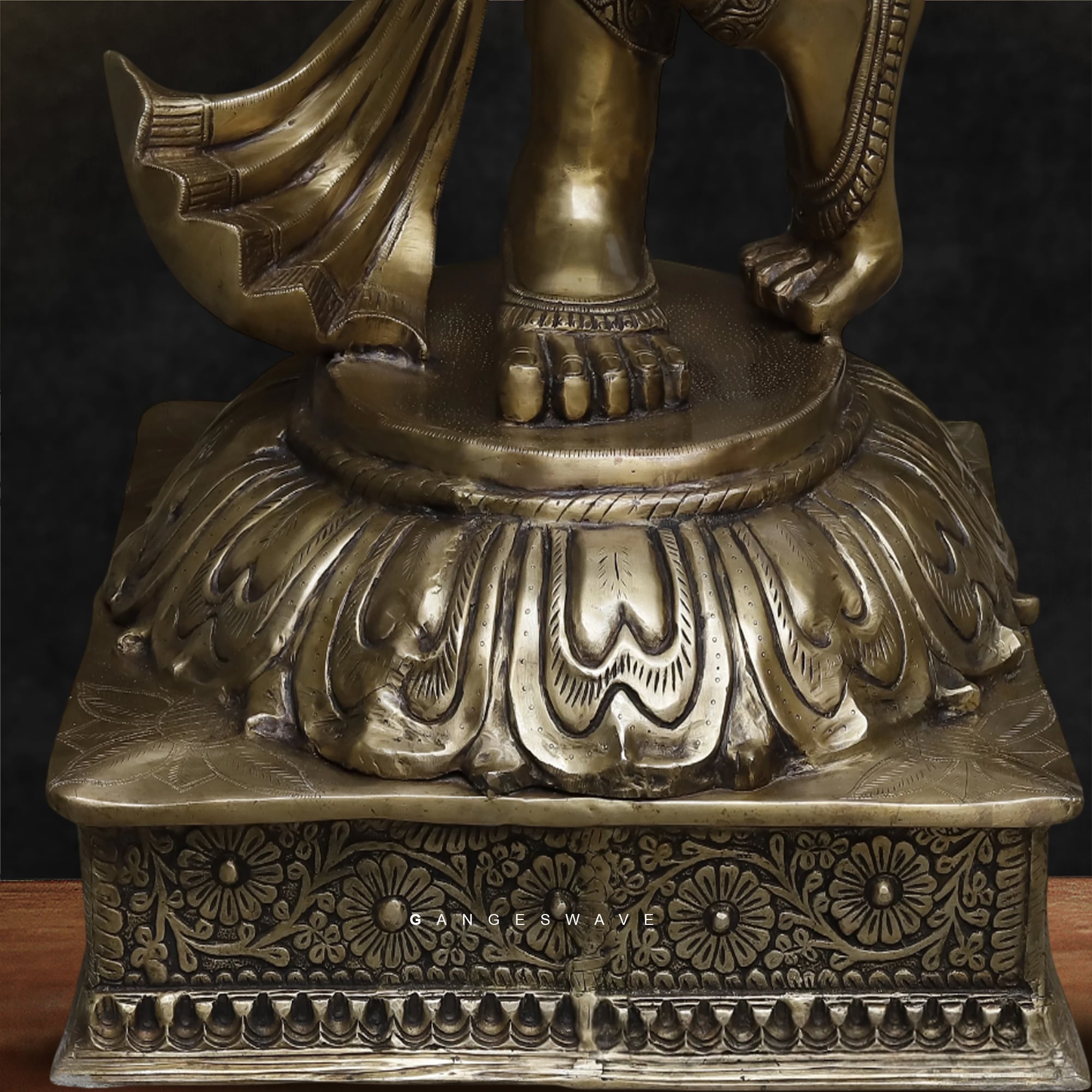 Graceful Standing Brass Krishna Playing Flute - 79 inches - Image 3