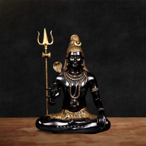 Lord Shiva Black Brass Statue - 19 inches
