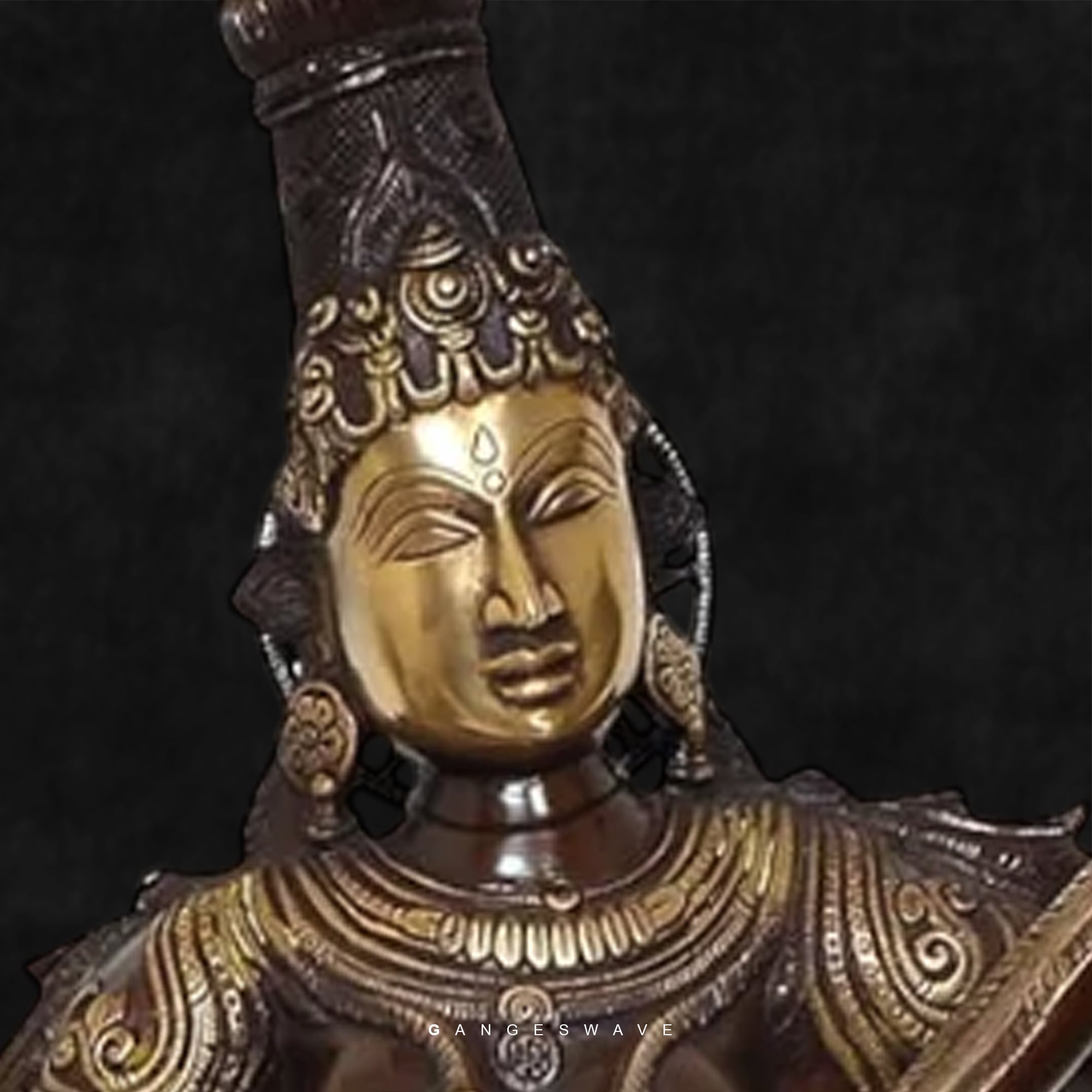 Masaraswati Dancing Brass Statue with Veena - 32 inches - Image 5