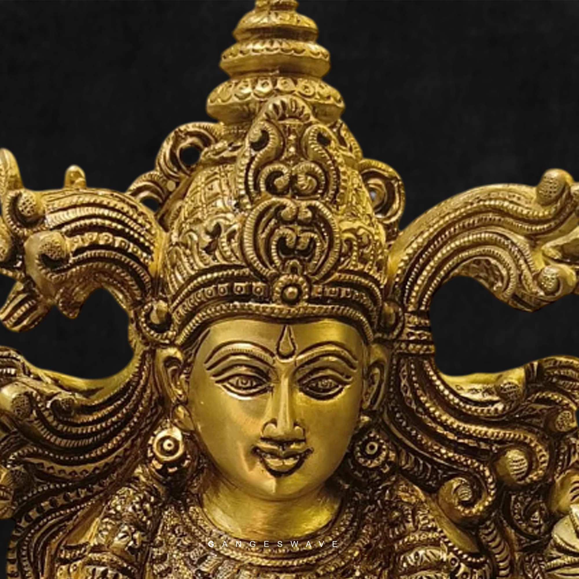 MaLakshmi Chola Sculpted Superfine Brass Statue - 15 inches - Image 6