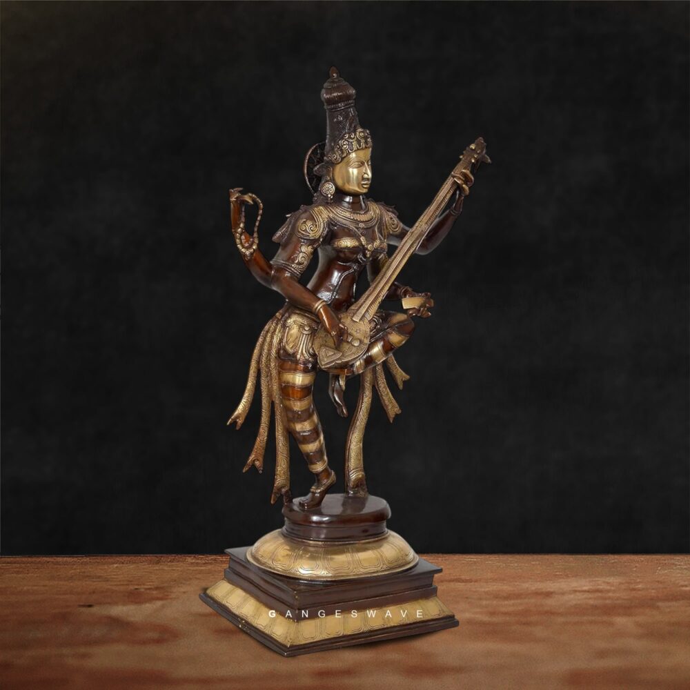 Big Saraswati Brass Statue