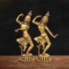 Shiv Parvati Dancing Brass Statue Gold Finish - 15 inches