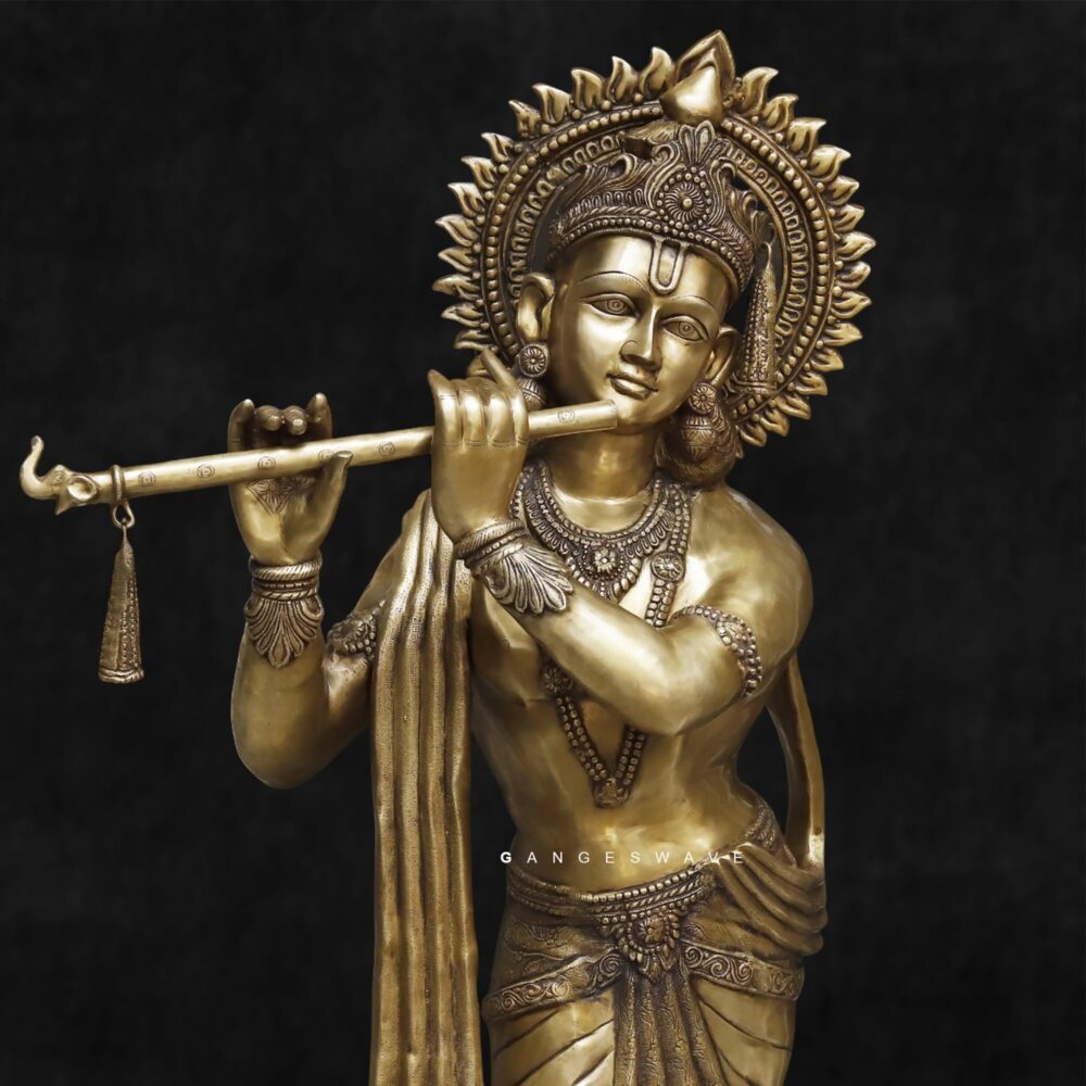 Golden-Krishna-Brass-Statue-Big-Size