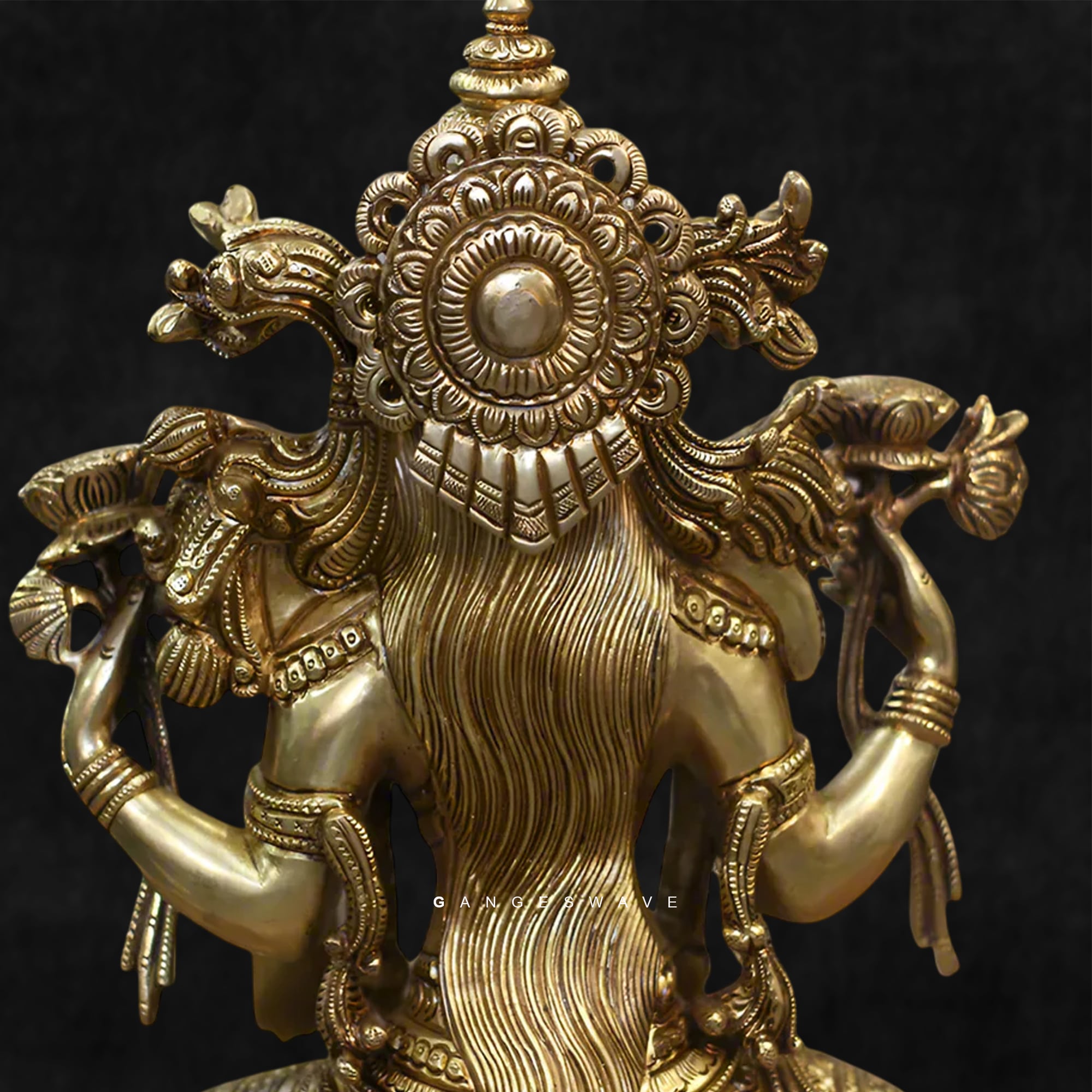 MaLakshmi Chola Sculpted Superfine Brass Statue - 15 inches - Image 7