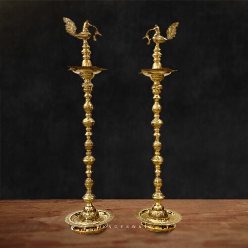 57 inches Annpakshi Kuthu Vilakku Brass lamp ( Nilavilakku)