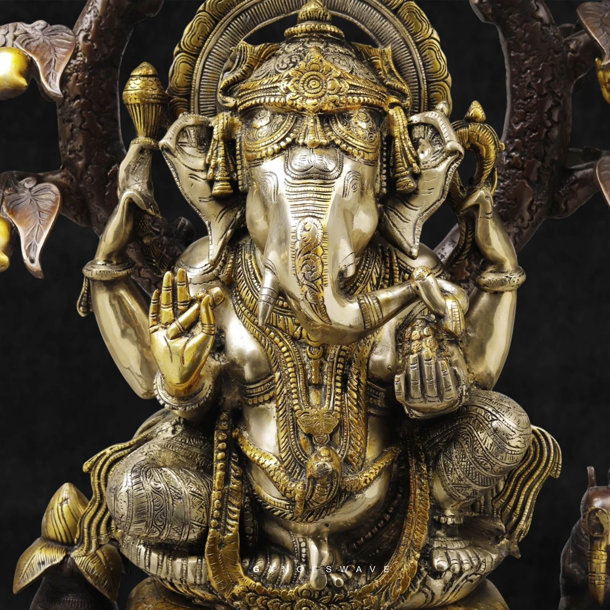 Handcrafted Vintage Finish Lord Ganesha Idol - 29 inches - Image 5
