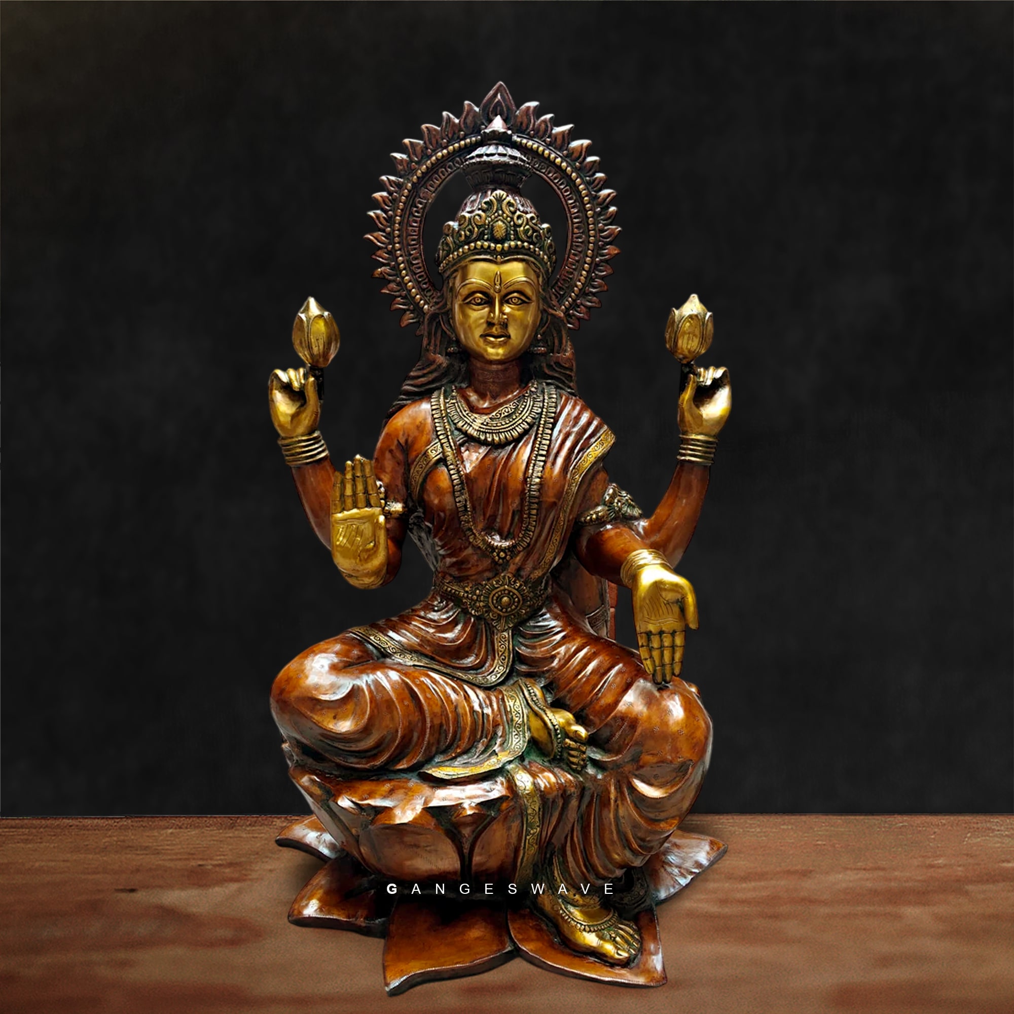 Big Mahalakshmi Brass Statue - 53.5 inches - Buy exclusive brass