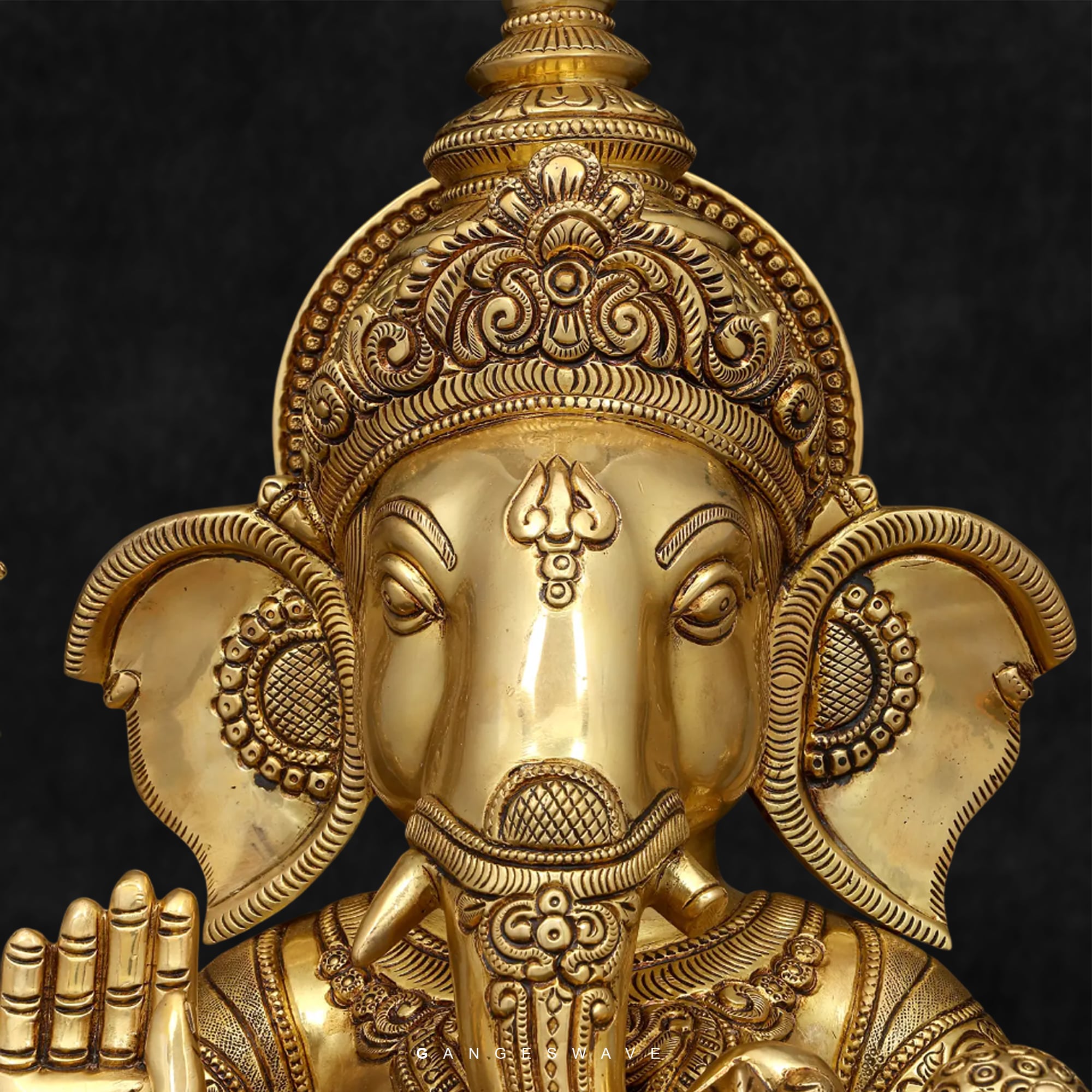 Handcrafted Brass Lord Ganesha Idol with Superfine Finish