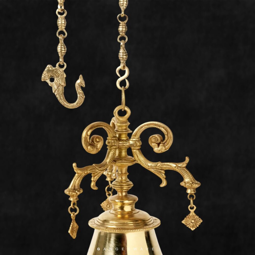 Decorative brass hanging bell for spiritual home décor