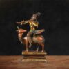 Unique Brass Krisha Statue Sitting on Cow