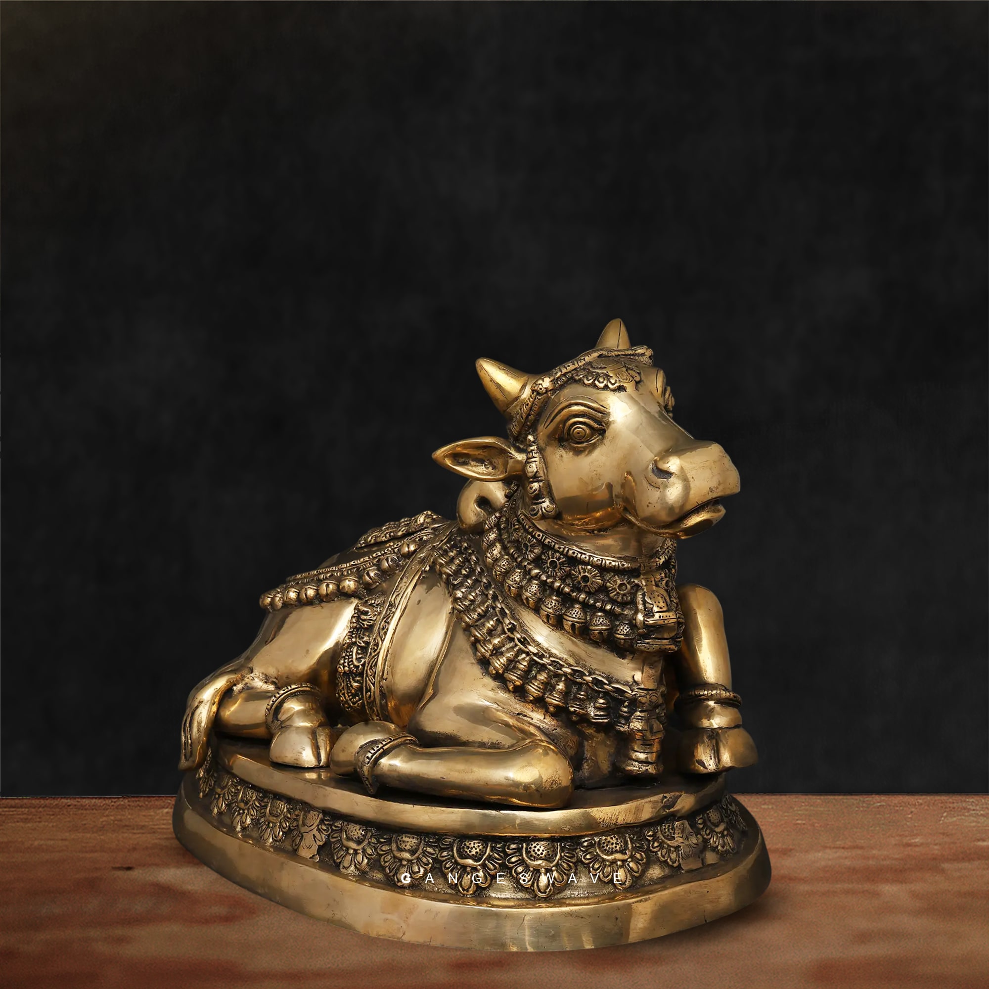 Brass Golden Nandi Ji Idol for Home Temple - 22 inches - Image 5