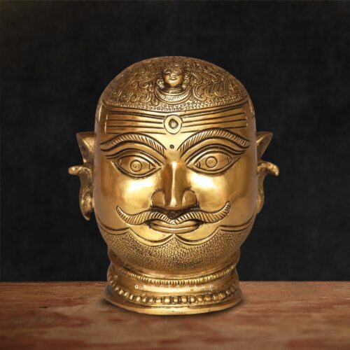 Shiva Golden Brass Mukhalinga - 6 inches