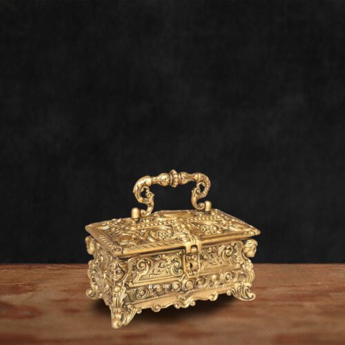 Brass Vintage Finish Jewellery Box with antique engravings