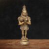 Handcrafted bronze finish Hanuman statue with mace for home temple décor