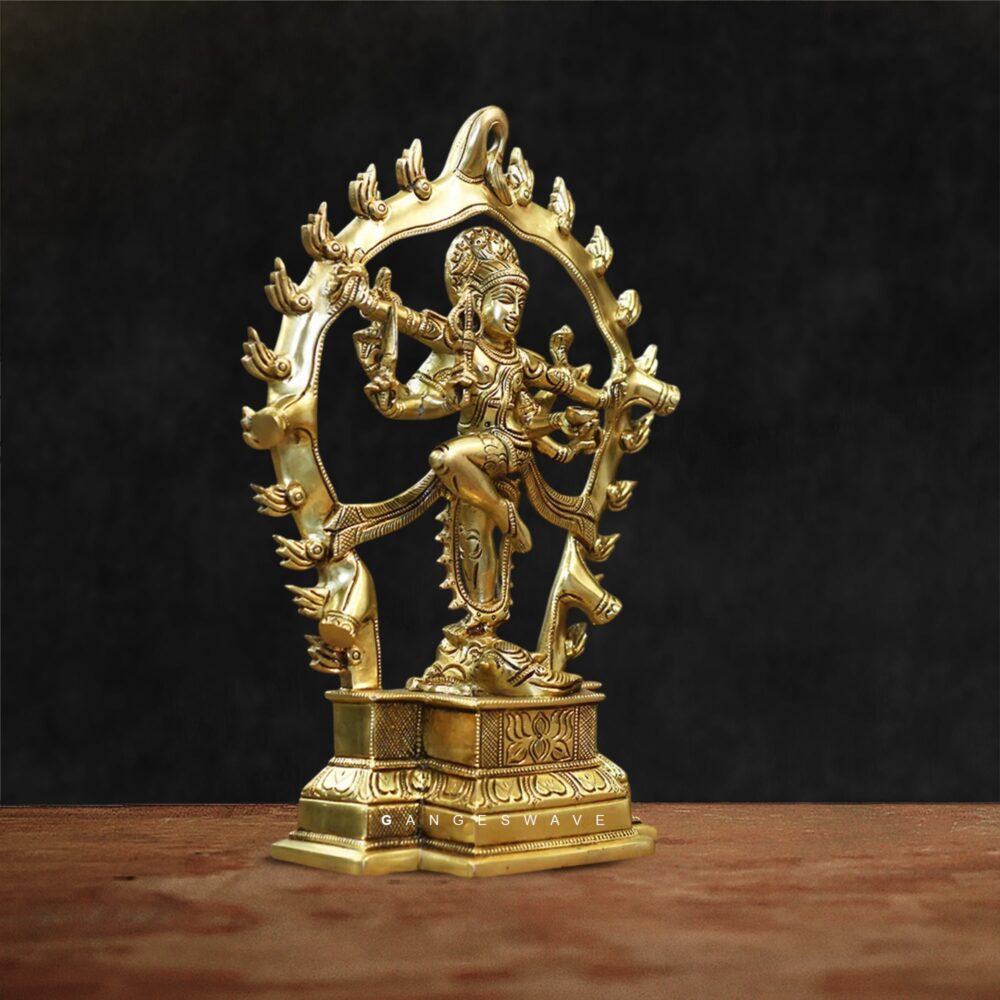 Handcrafted Brass Gajasurasamhara Murti for Temple & Home Decor
