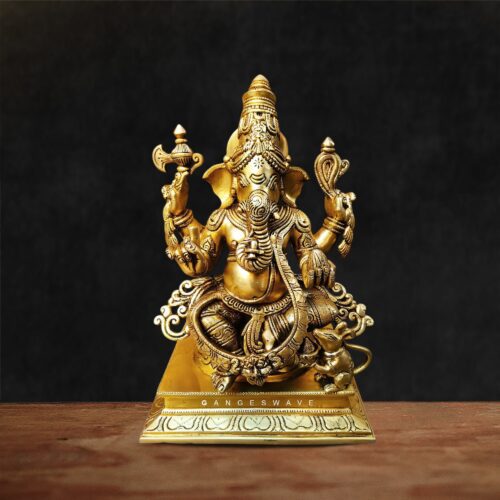 Handcrafted Vighnaharta Brass Ganesh