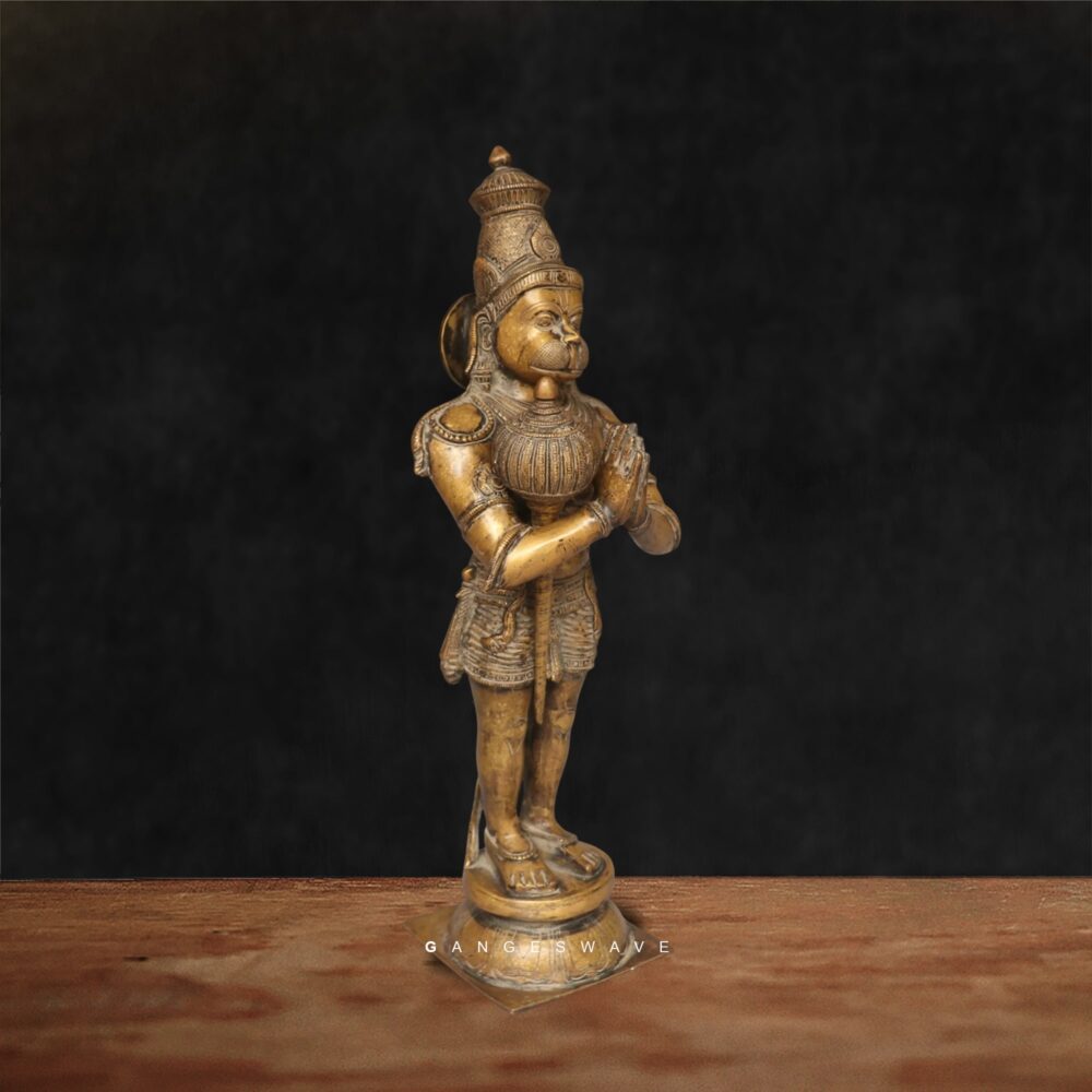 Spiritual Hanuman brass idol for Vaastu home décor and meditation