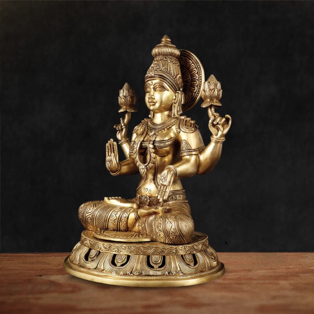 Lakshmi Brass Statue for Prosperity and Wealth
