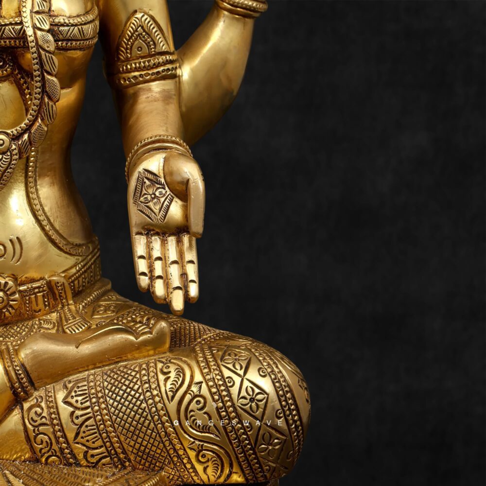 Traditional Goddess Lakshmi Idol in Brass for Puja