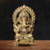 Ganesha Golden Brass Statue with Prabhavali - 21 inches