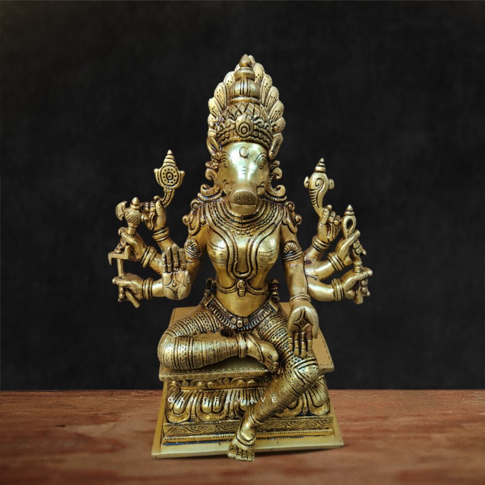 Handcrafted Brass Varaha Idol – 12 inches