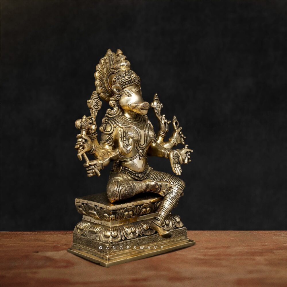 Handcrafted Brass Varaha Idol – Lord Vishnu Third Avatar