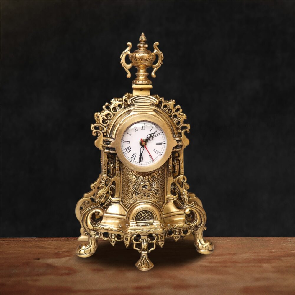 Victorian Brass Horse Head Table Clock