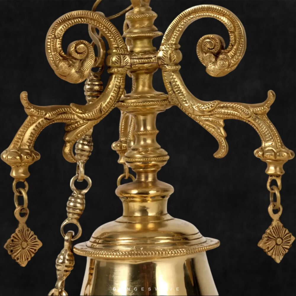 Brass hanging bell for puja room meditation and rituals