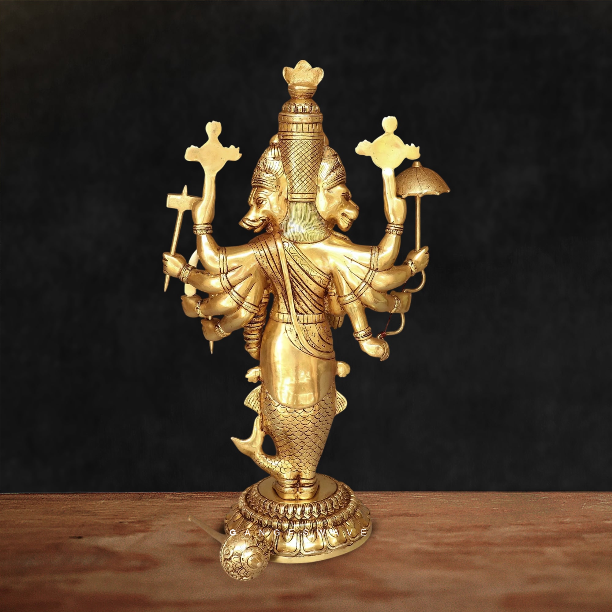 Exquisite Brass Vishnu Dashavatara Murti - 24 inches - Image 11
