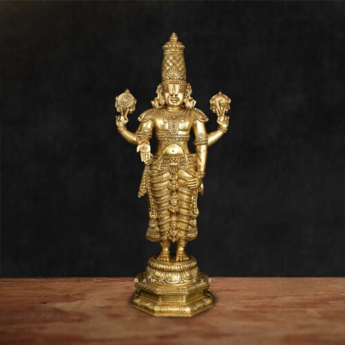 Exquisite Handmade Brass Vishnu Idol for Gifting and Festivals