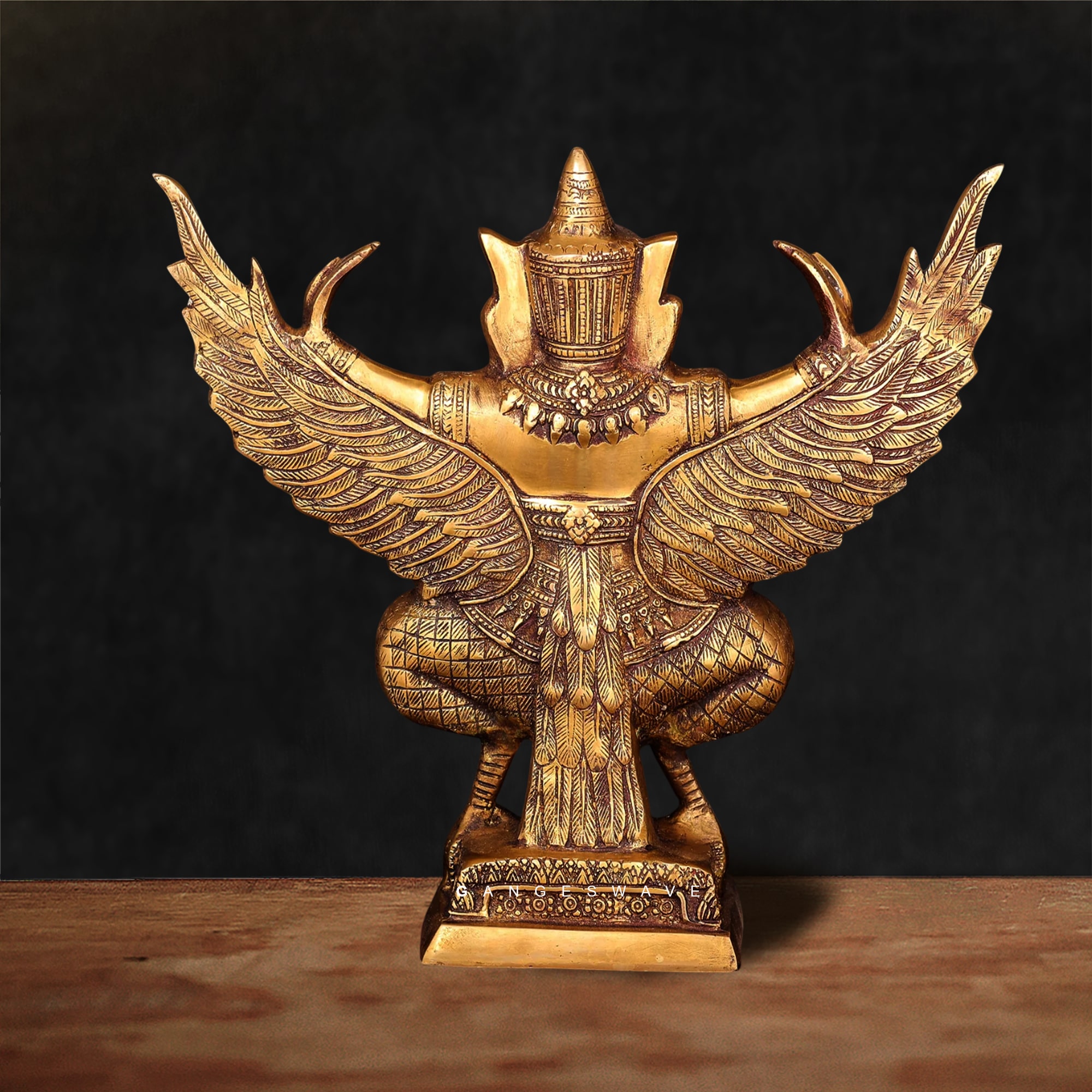 Handcrafted Brass Garuda Idol with Intricate Detailing - Image 5