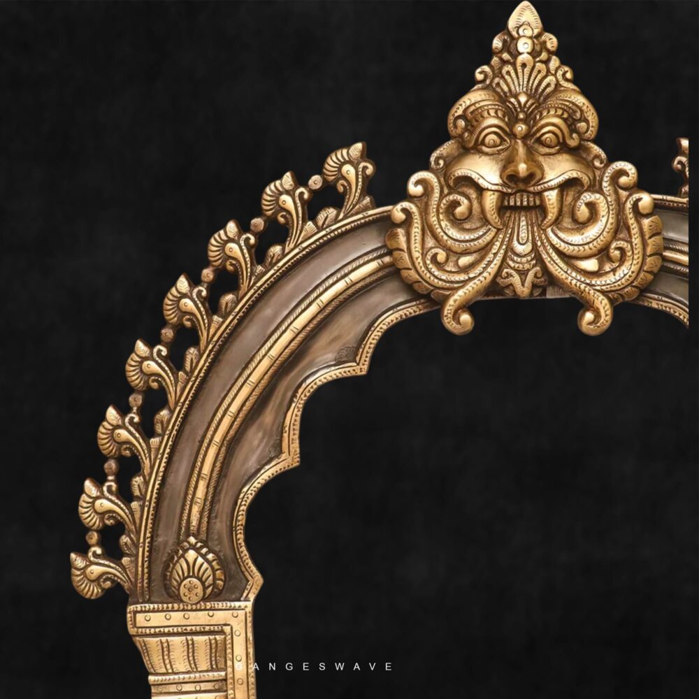 Traditional brass prabhavali for pooja decor