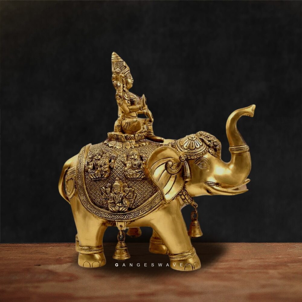 Asthalakshmi Brass Idol on Elephant – 15 inches
