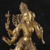 Artisan-Crafted Brass Ardhanarishvara Idol with Intricate Detailing