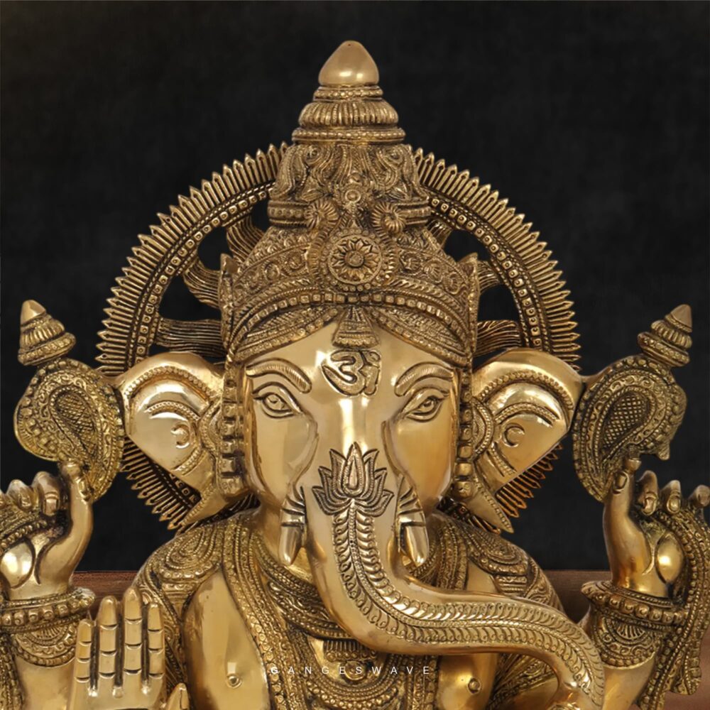 Premium Brass Ganpati Statue for Mandir, Festivals & Housewarming
