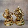 lakshmi ganesh brass idol pair for diwali puja
