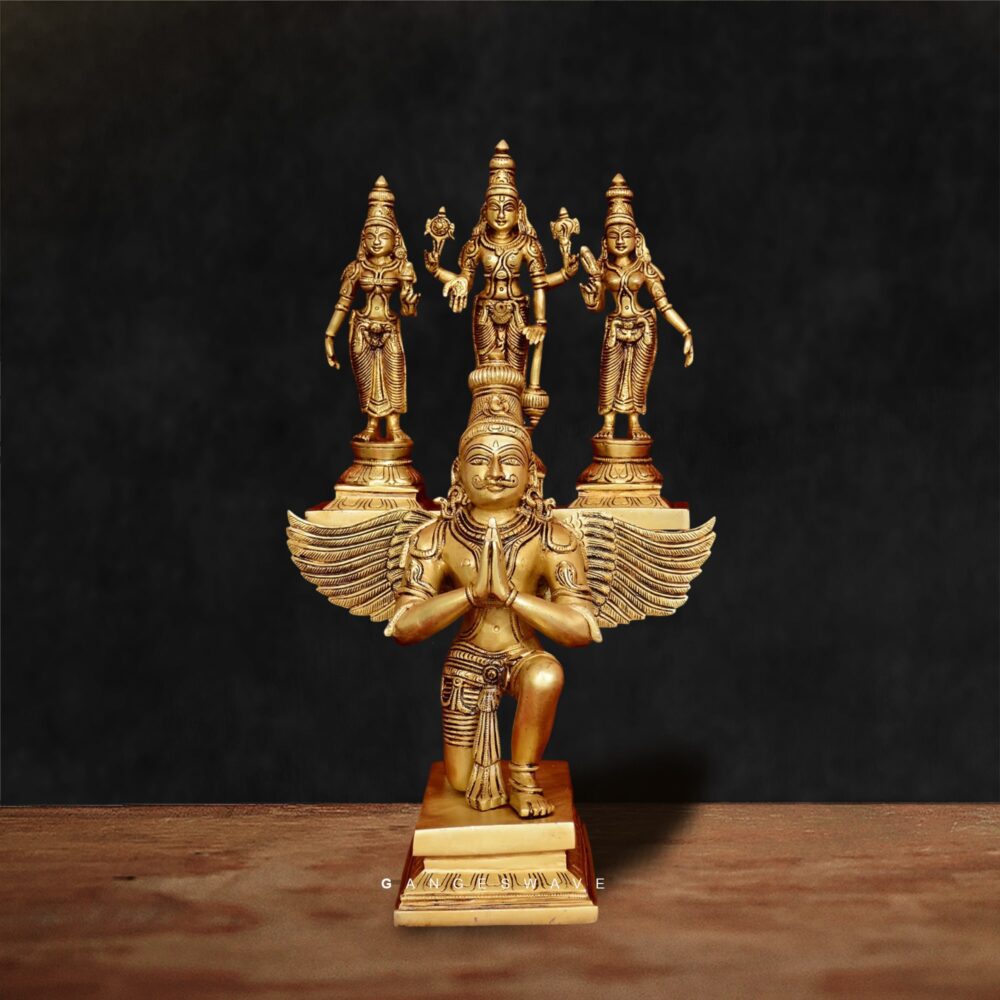 Vishnu Parivar on Garuda Brass Idol - 17 inches