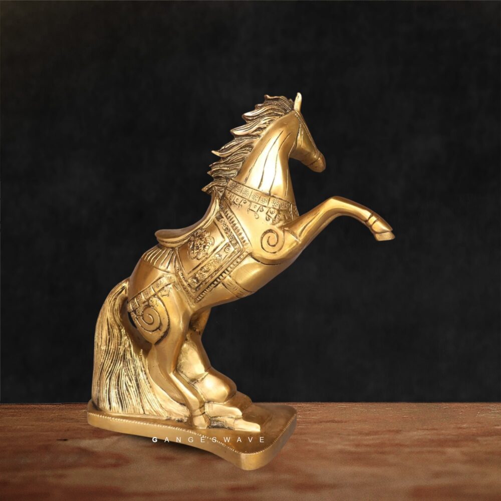 Handcrafted Brass Feng Shui Horses for Office & Living Room