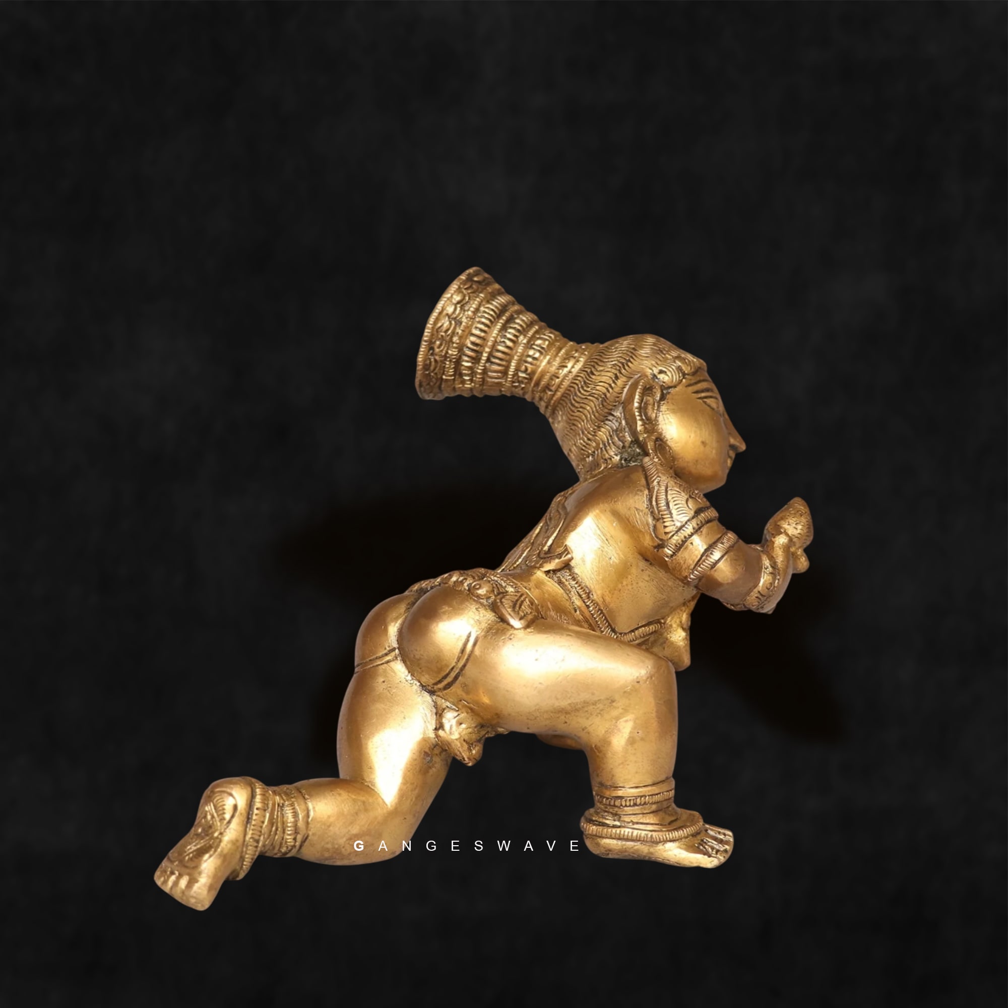 Handcrafted Brass Laddu Gopal Idol - Image 7